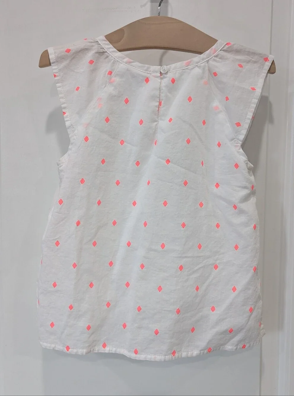 Gymboree Kids Cotton Blouse White Pink Spring Summer Girls Size 6